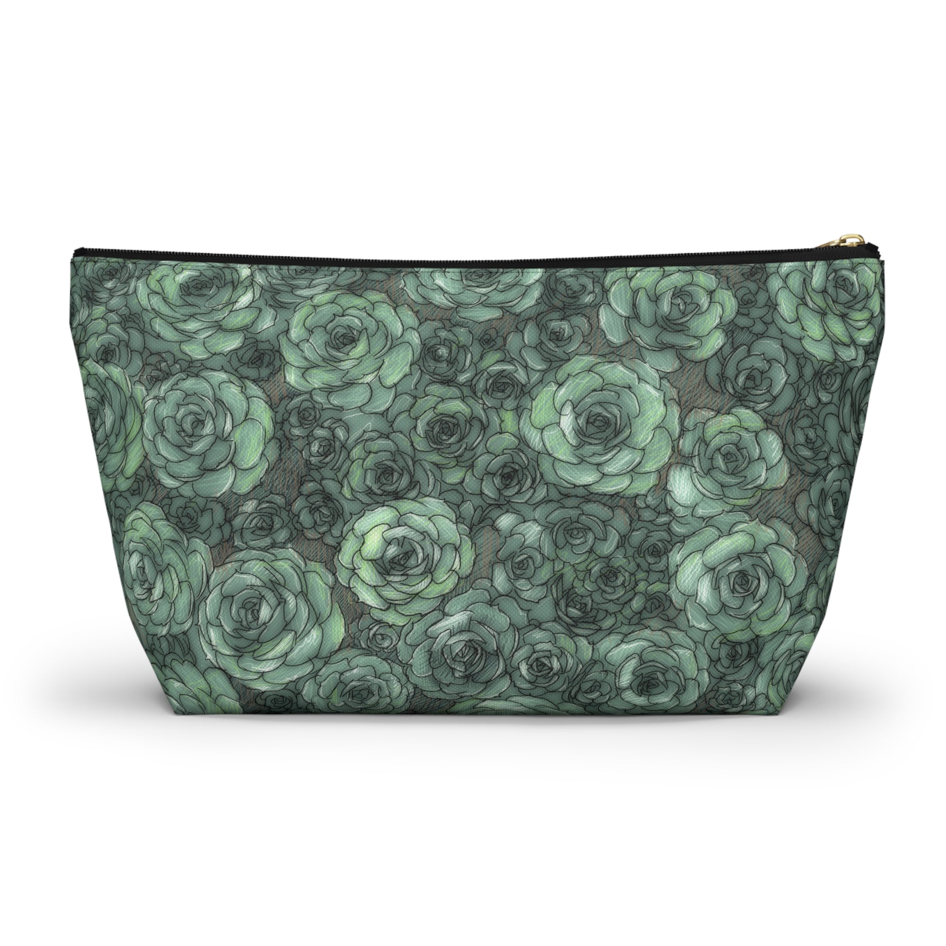 succulent purse Succulent Pattern Accessory Pouch w T-bottom – Los Angeles Mercantile