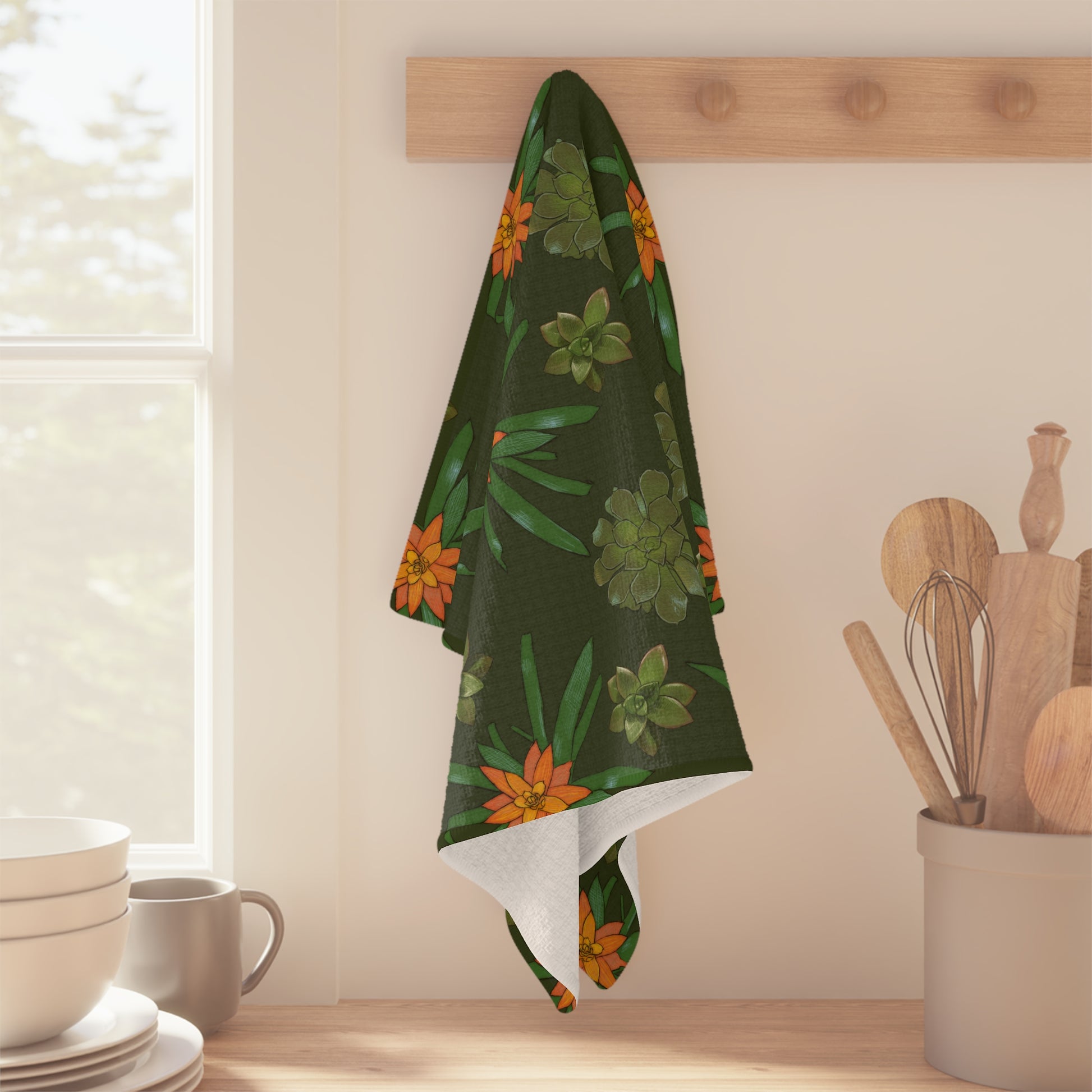 succulent towels Succulent Pattern Towel Gardening House Plant Indoor Plant Lover Gift – Los Angeles Mercantile