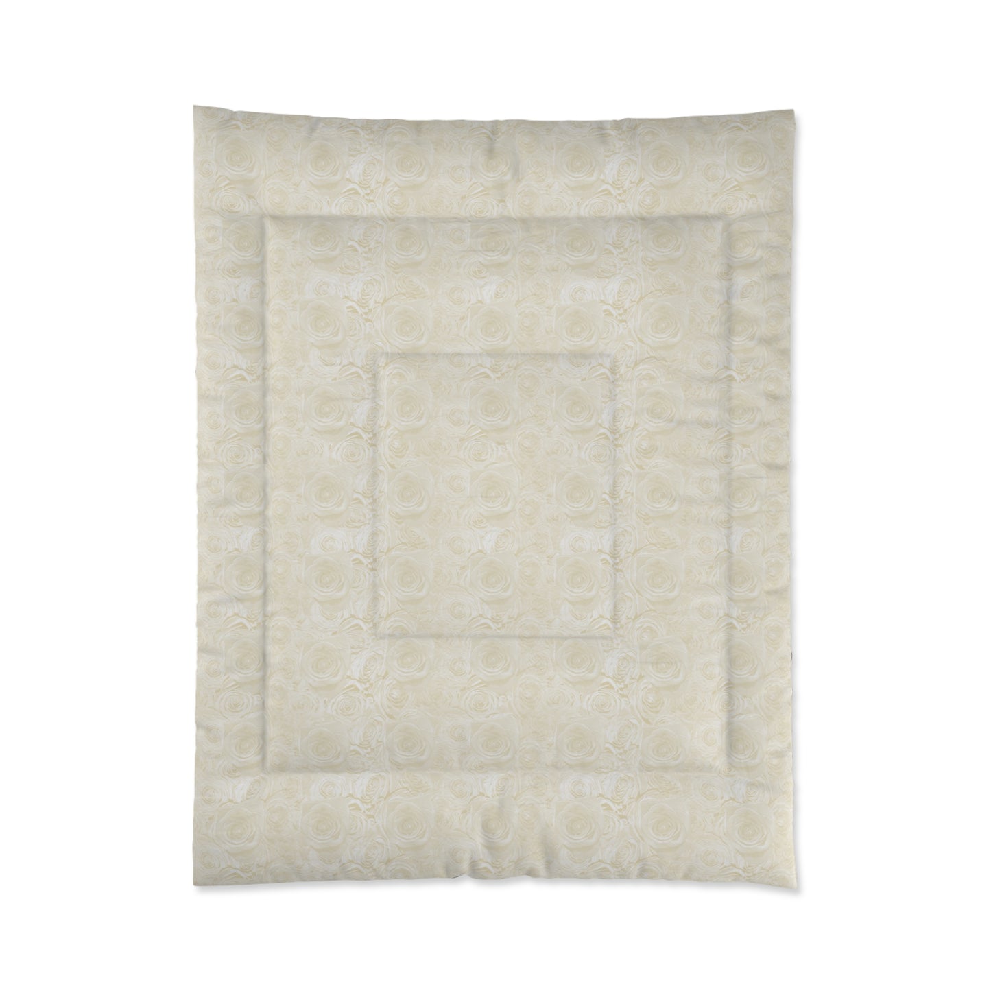 White Rose Comforter Flower Lover Champagne Cover