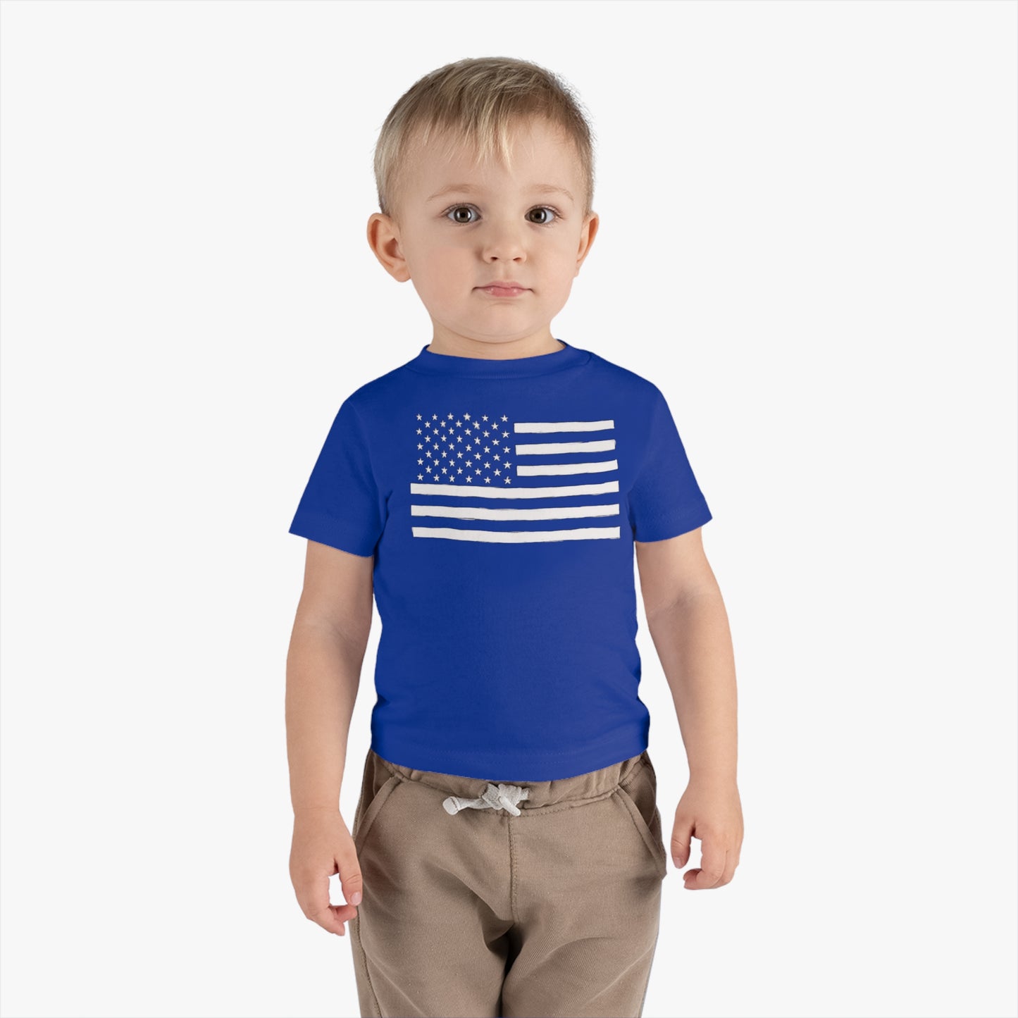 Hand Drawn American Flag Illustration Infant Cotton Jersey Tee