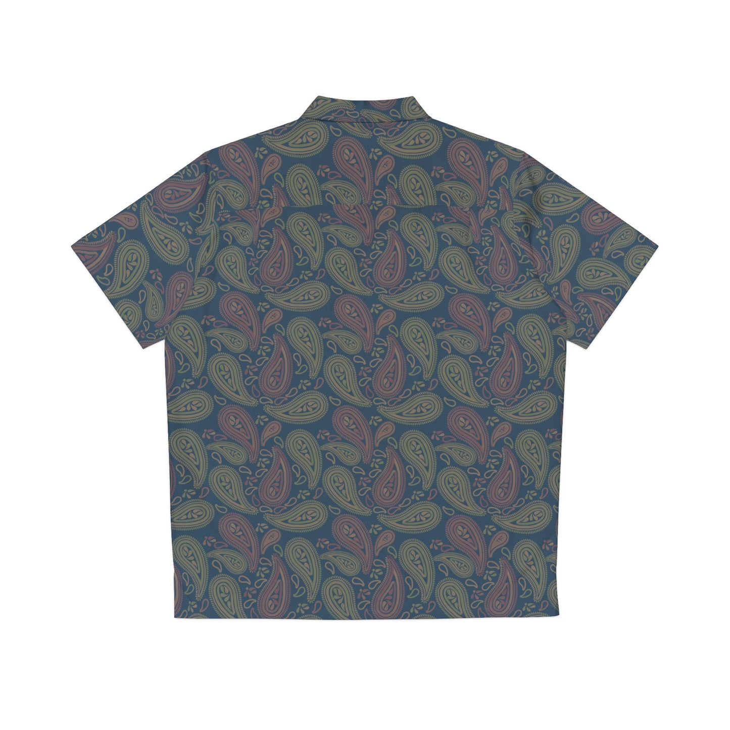 Paisley Navy Blue Men's Hawaiian Shirt