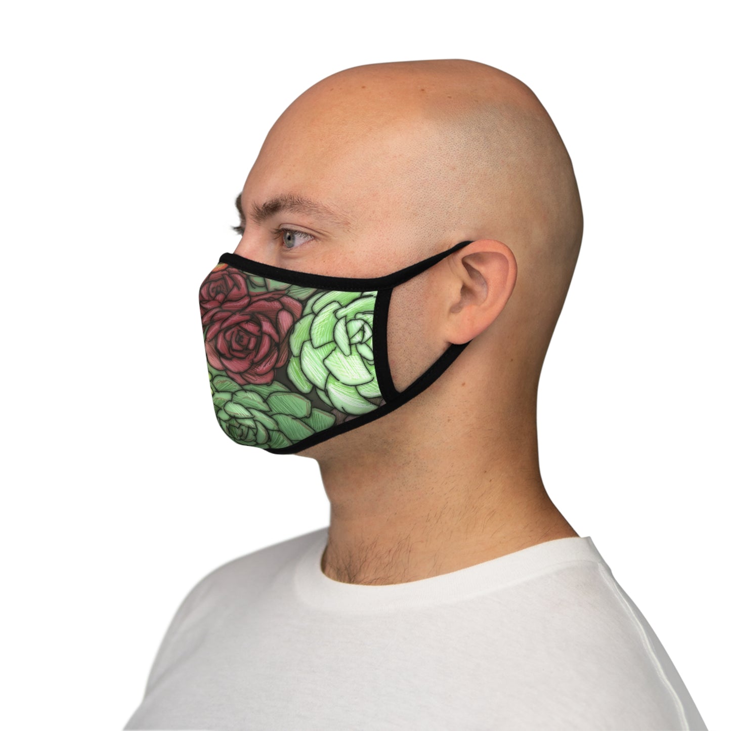Succulent Mask Gardening House Plant Fitted Polyester Face Mask