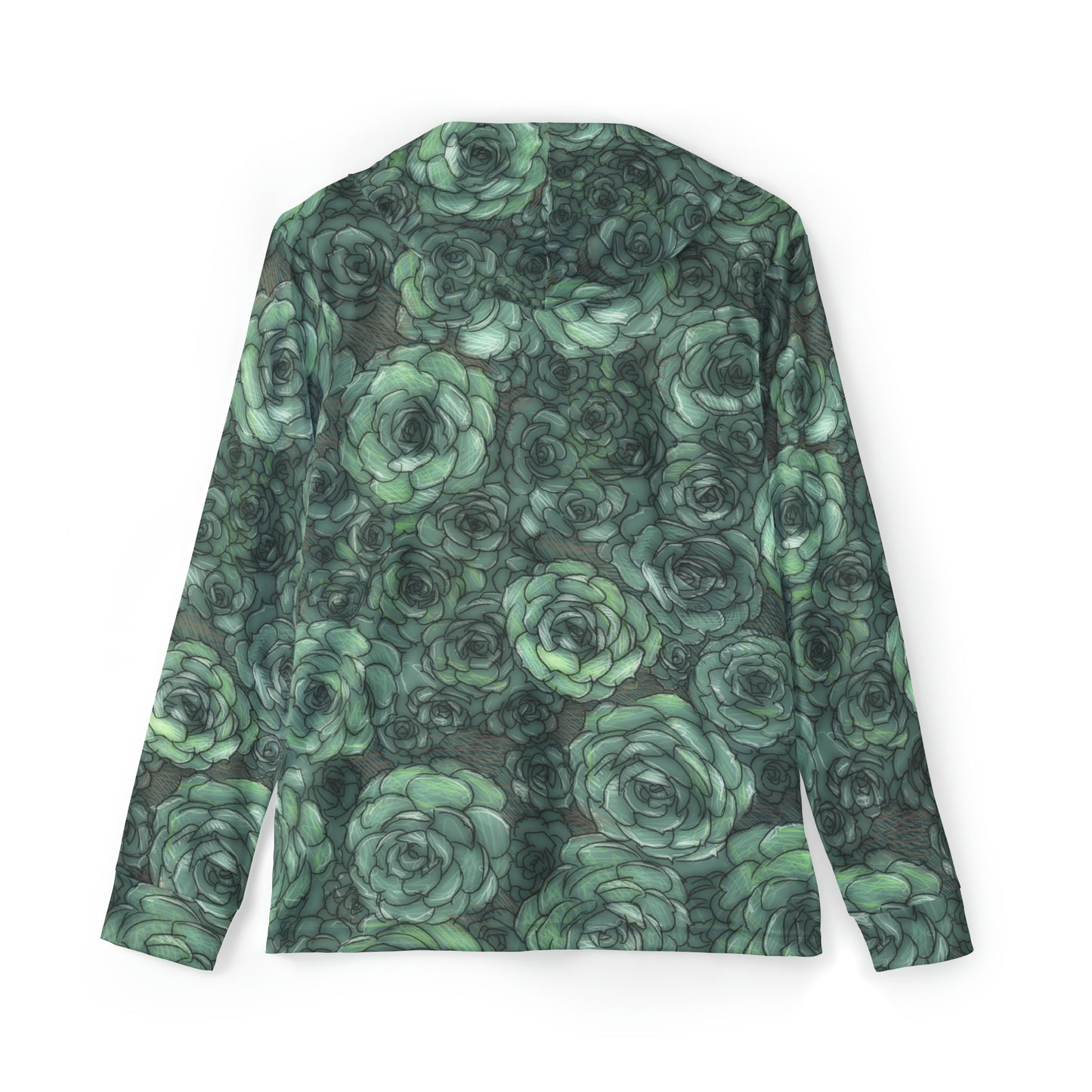 Succulent Pattern Men's Sports Warmup Hoodie (AOP)