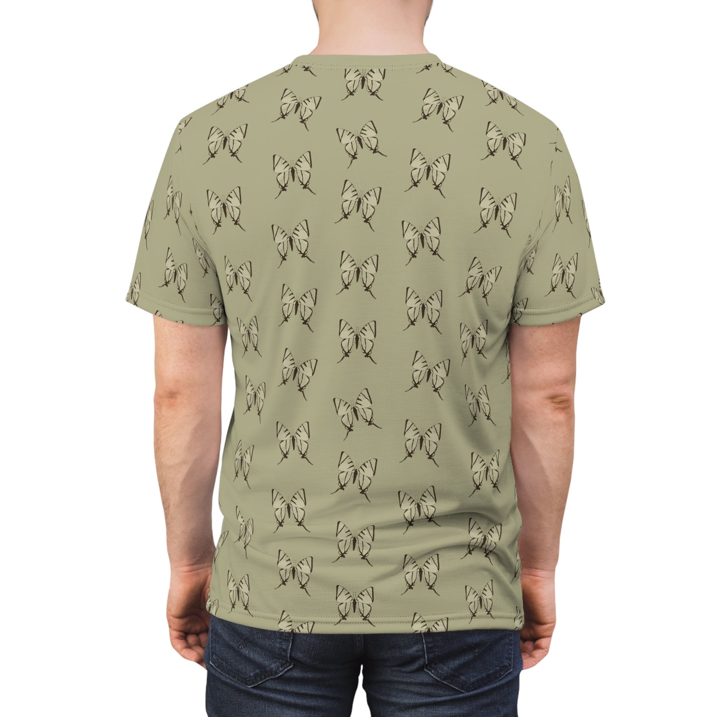 Butterfly Khaki Unisex Cut & Sew Tee