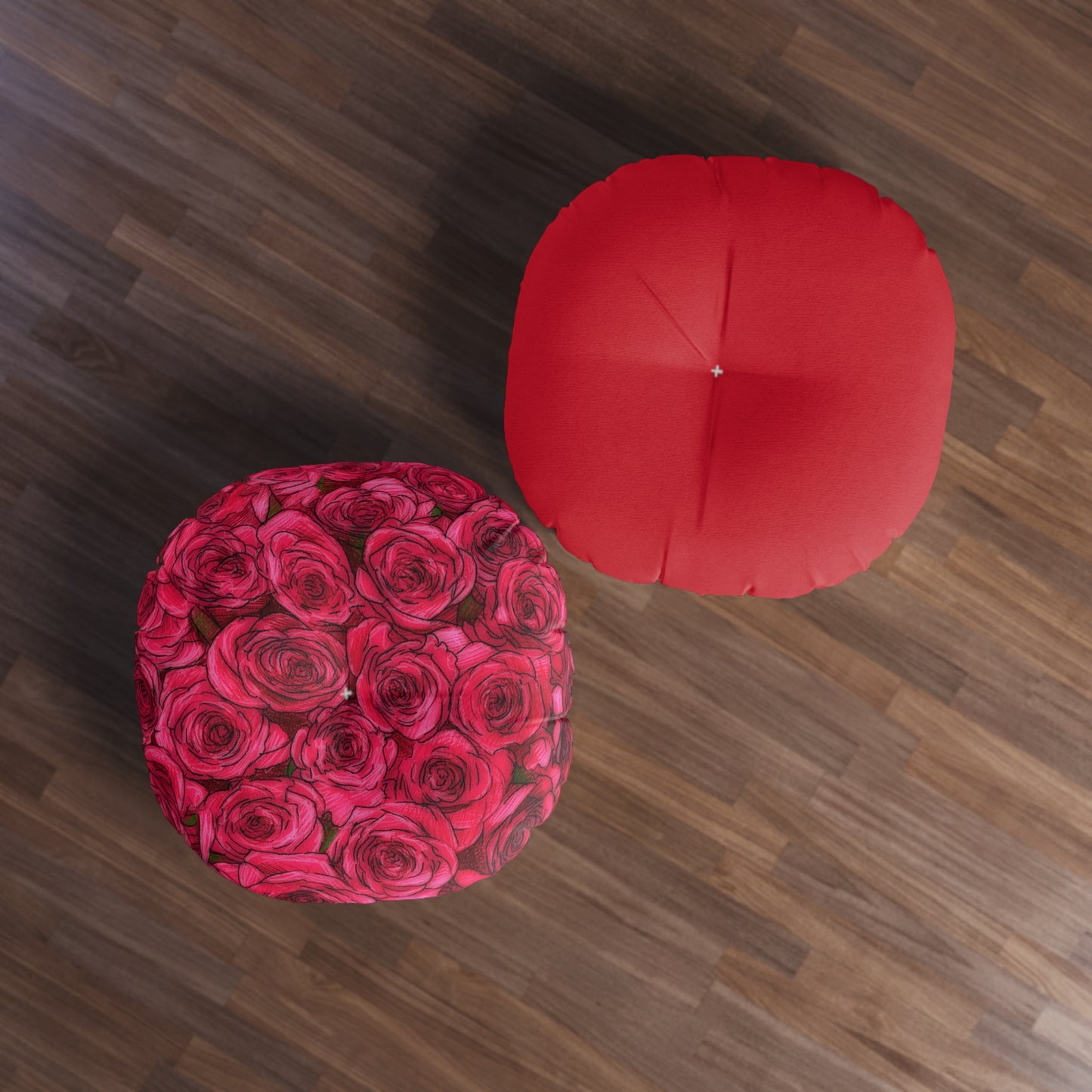 Rose Tufted Floor Pillow, Round