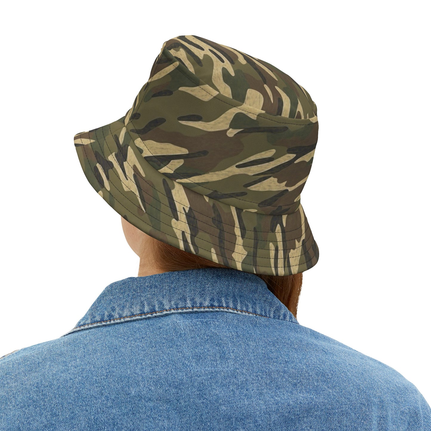 Stripe Camo Green Bucket Hat