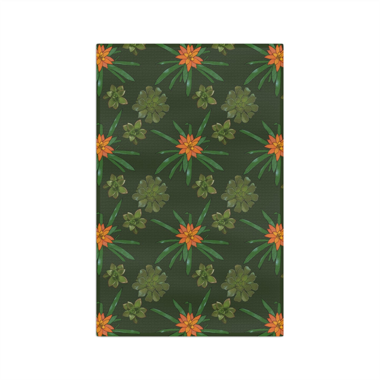 Succulent Pattern Towel Gardening House Plant Indoor Plant Lover Gift Idea Purple Microfiber Tea Towel