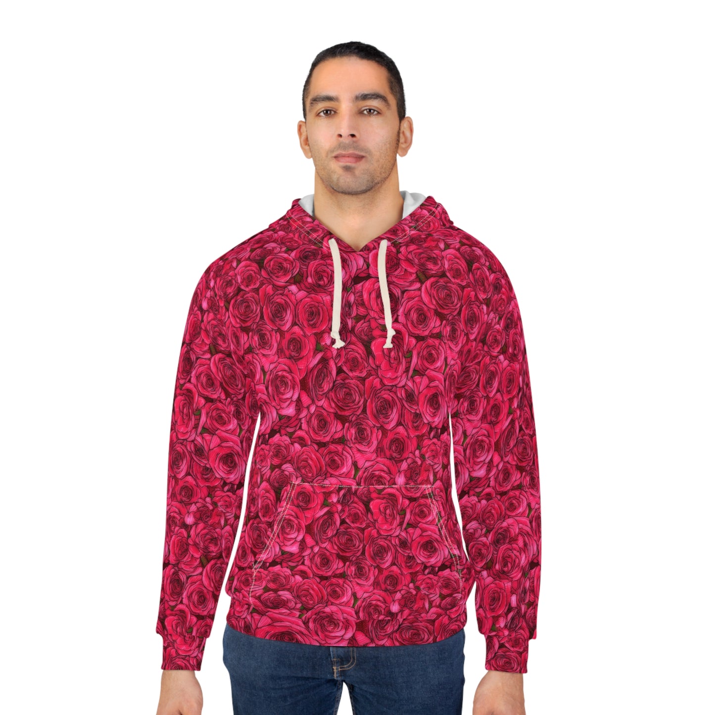Rose Pattern Unisex Pullover Hoodie (AOP)