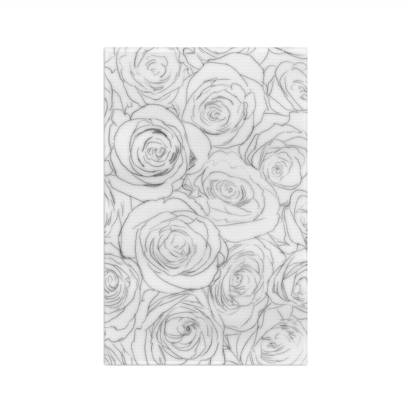 White Rose Top Towel Valentines Day Gift Idea for Her Rose Microfiber Tea Towel