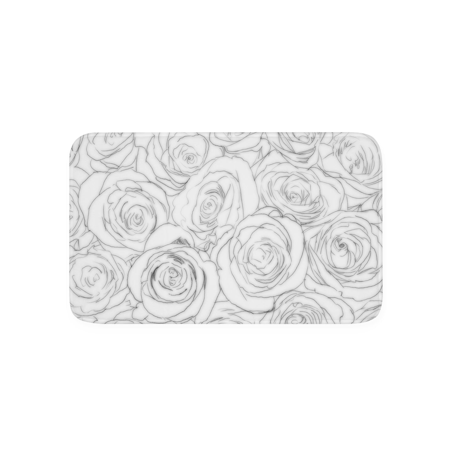 White Rose Memory Foam Bath Mat Valentines Day Flower Lover Gift for Her White Kitchen Throw Mat