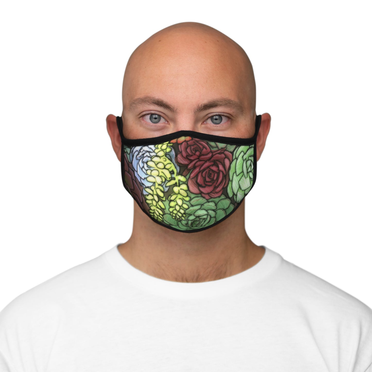 Succulent Mask Gardening House Plant Fitted Polyester Face Mask