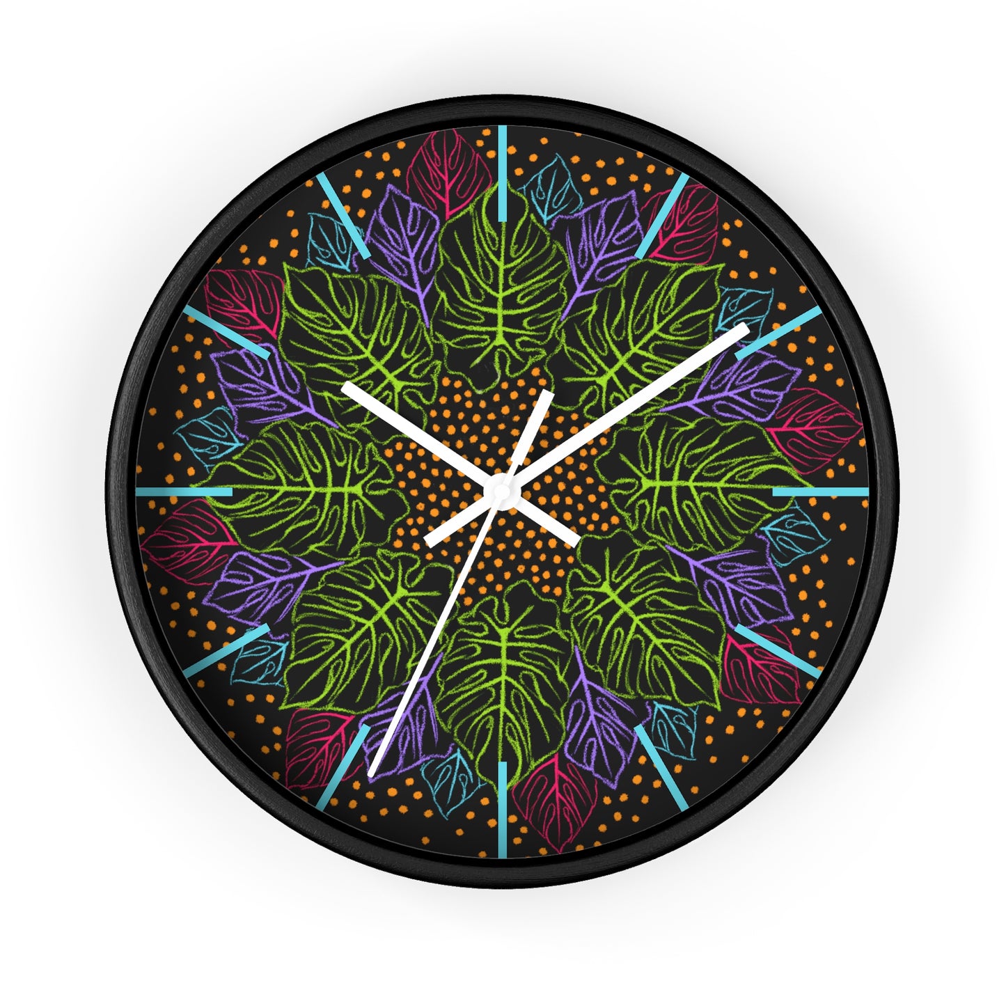Monstera Monokai Wall Clock