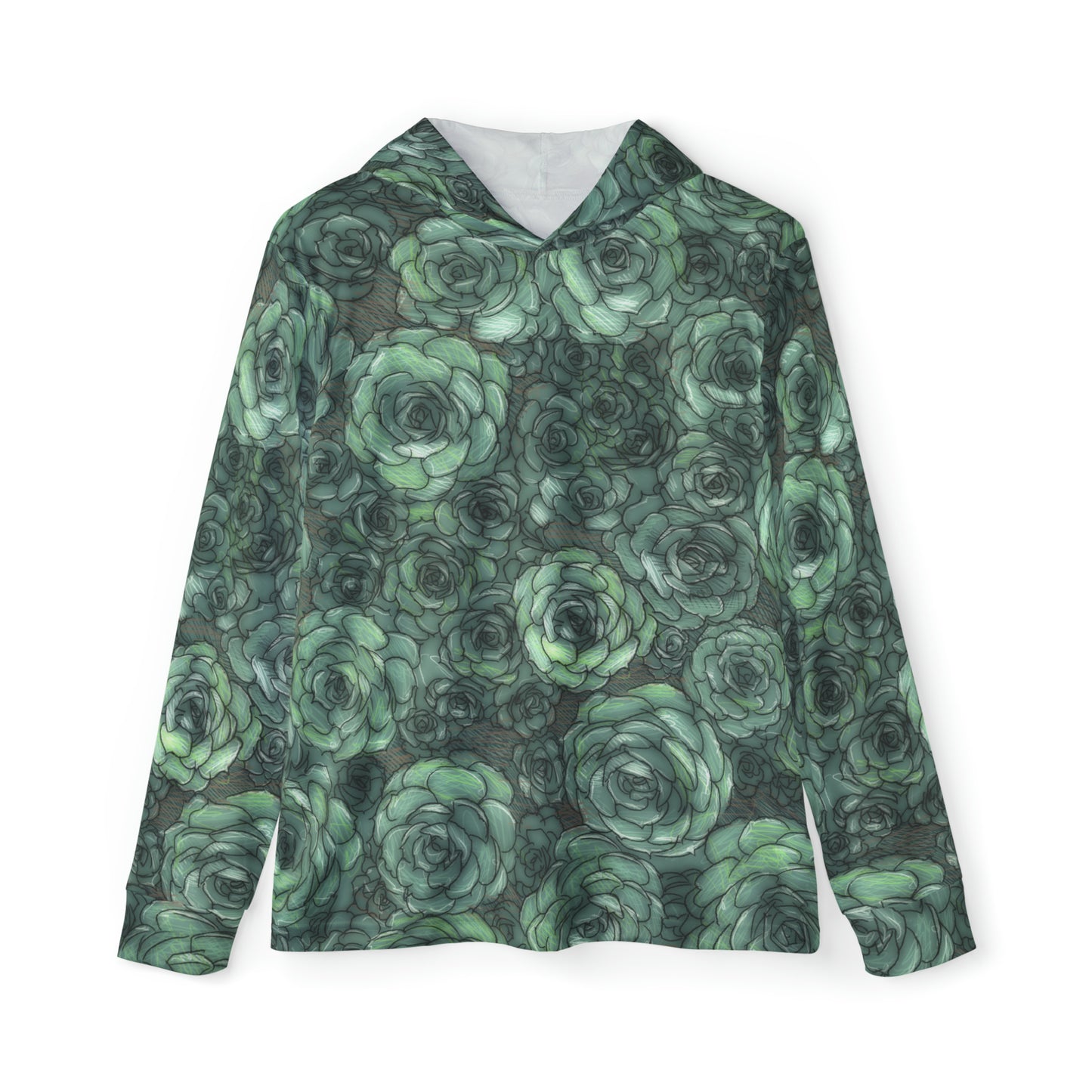 Succulent Pattern Men's Sports Warmup Hoodie (AOP)