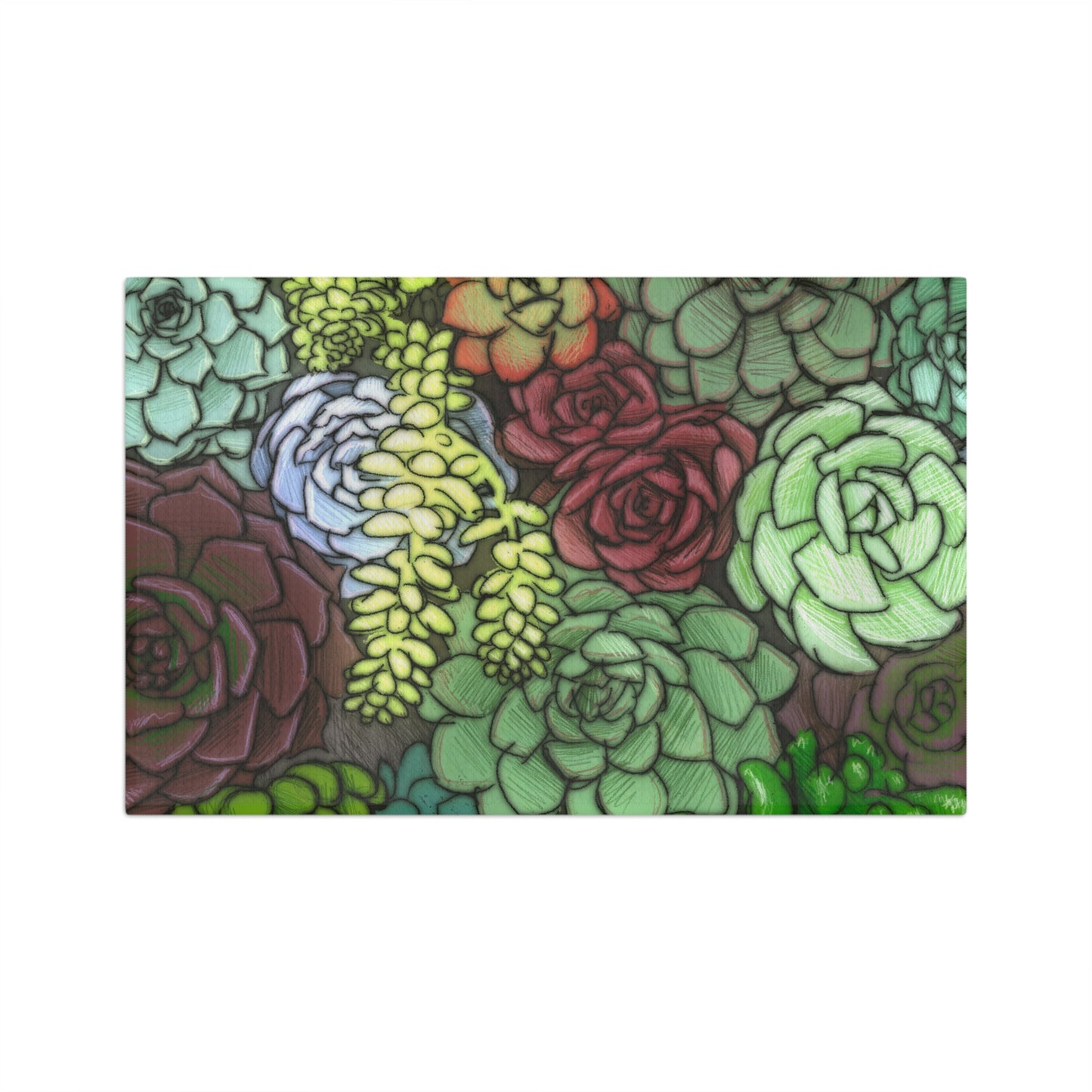 Succulent Towel Gardening House Plant Indoor Plant Lover Gift Idea Green Microfiber Tea Towel