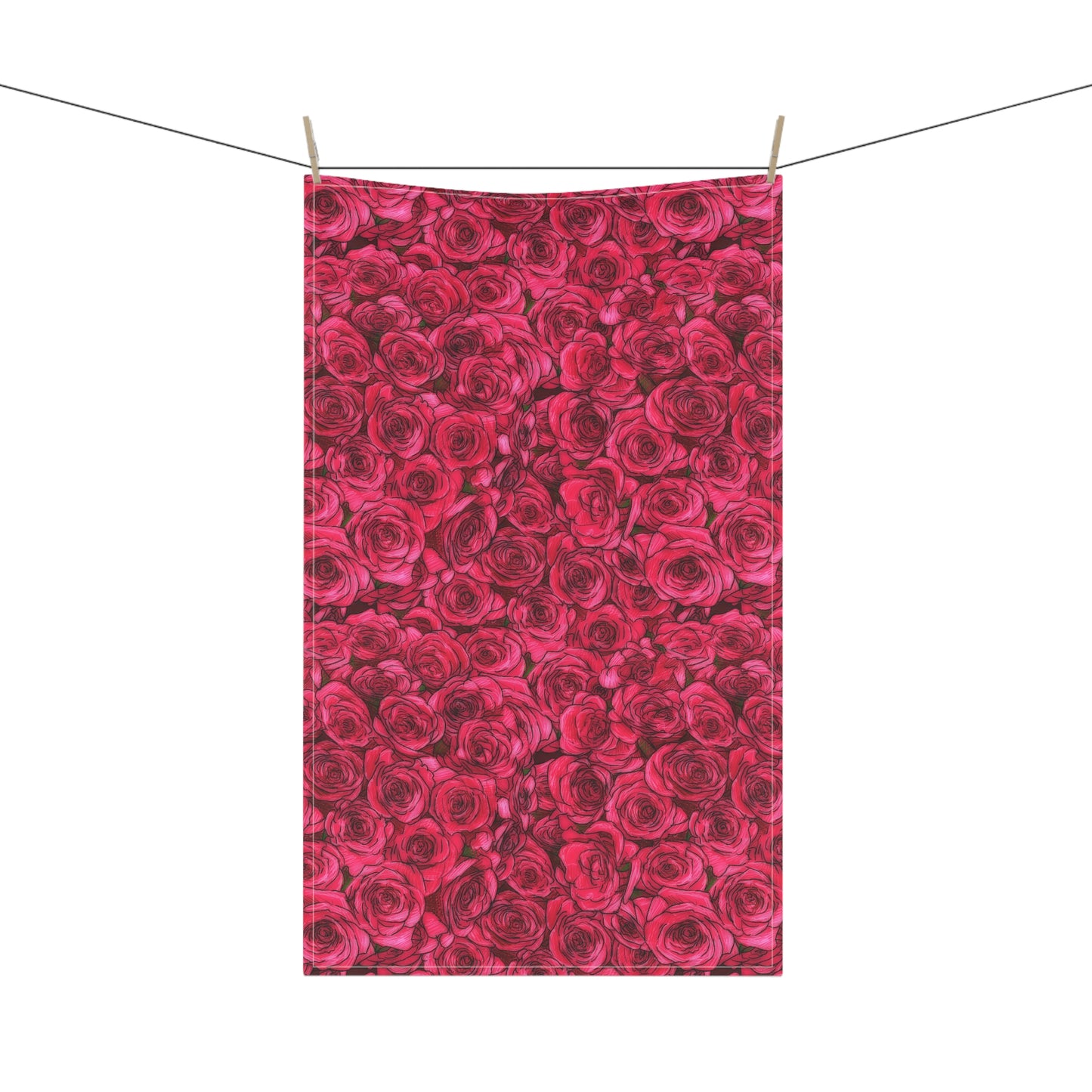 Rose Pattern Kitchen Towel