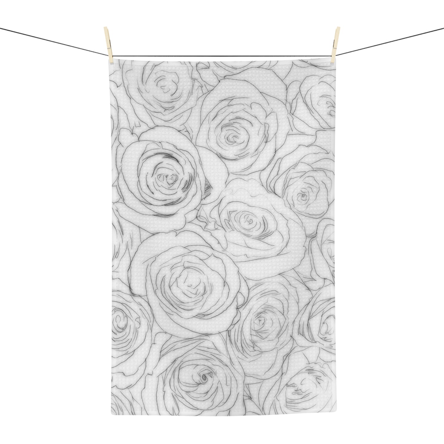 White Rose Top Towel Valentines Day Gift Idea for Her Rose Microfiber Tea Towel