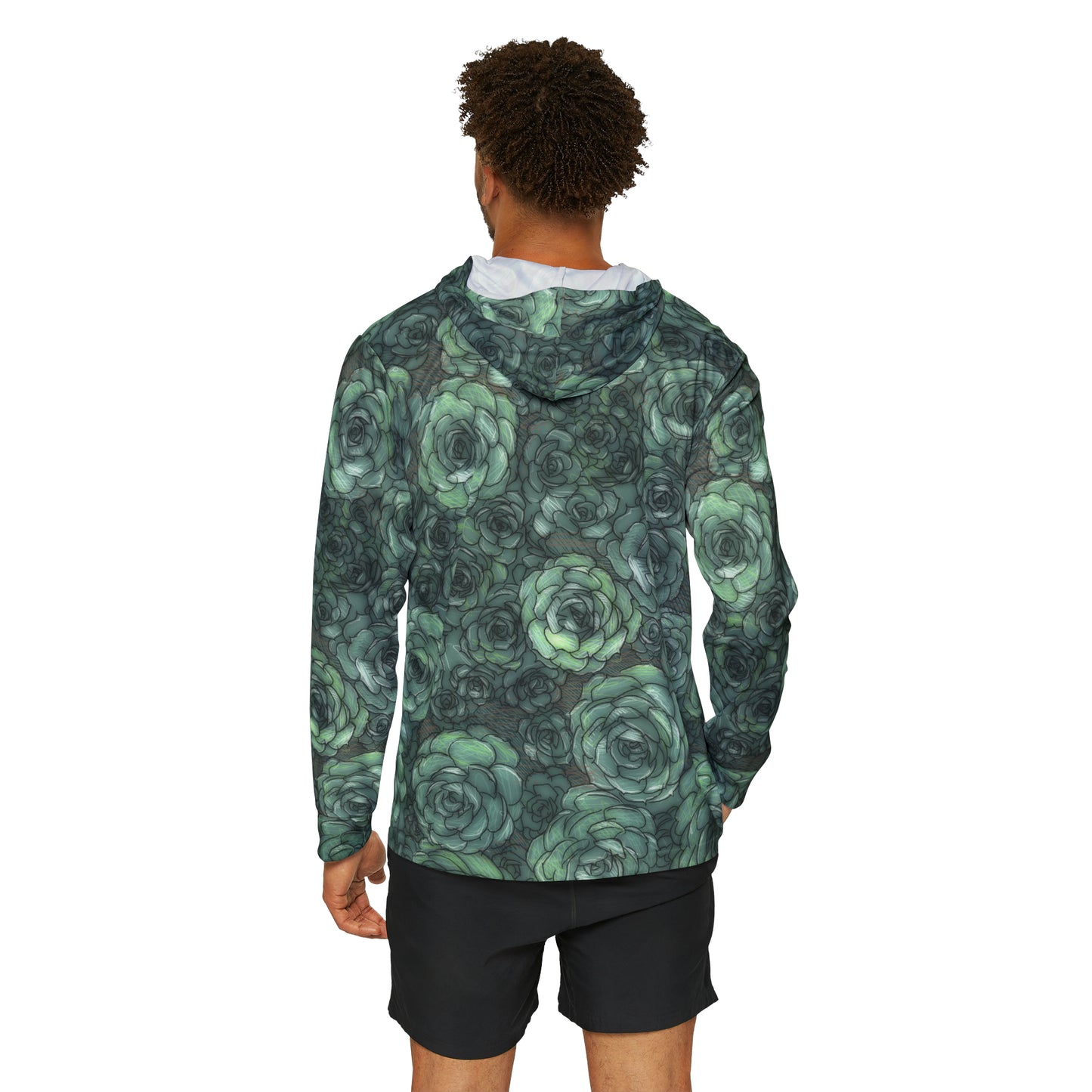 Succulent Pattern Men's Sports Warmup Hoodie (AOP)