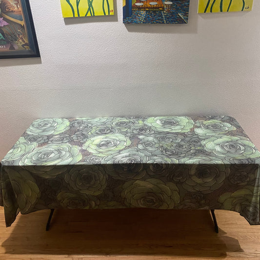 Succulent Cotton Twill Tablecloth - 58" x 102"