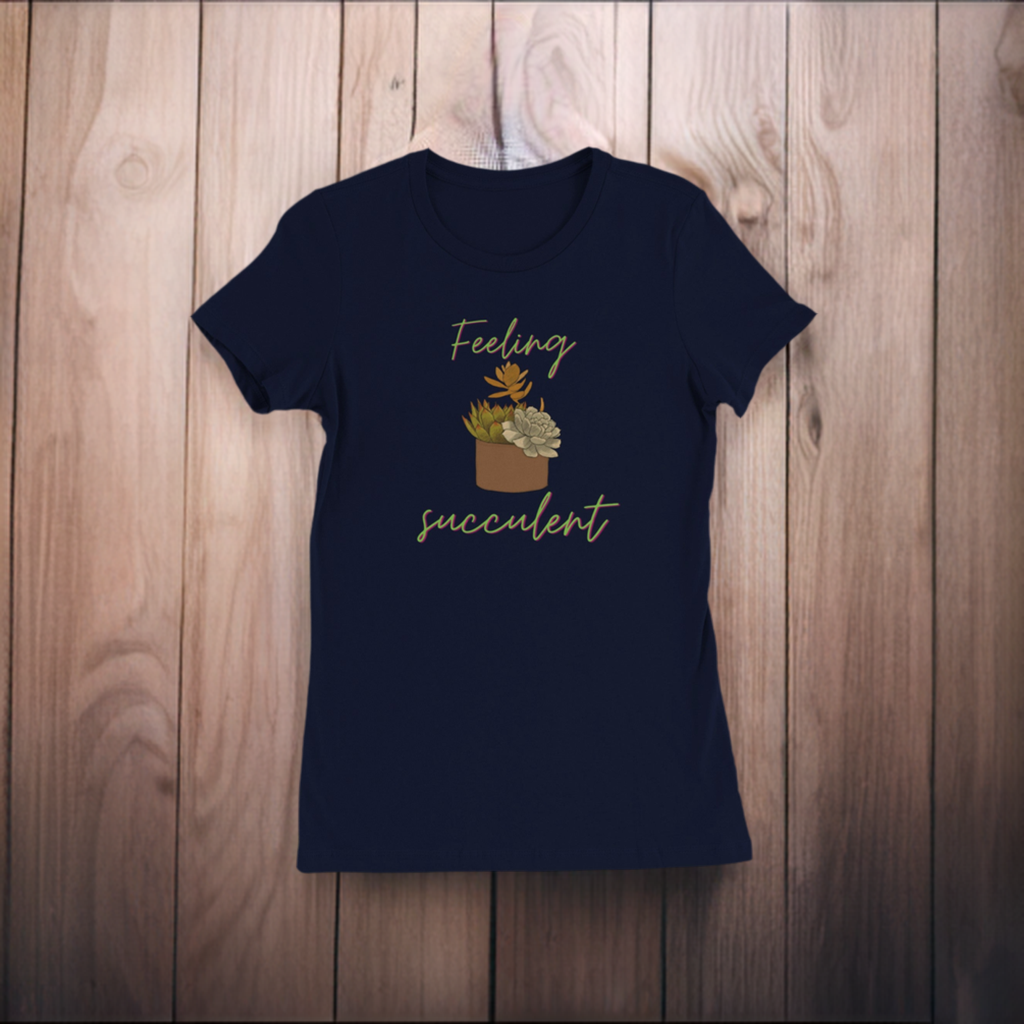 Succulent Premium Womens Crewneck T-shirt Feeling Succulent Shirt