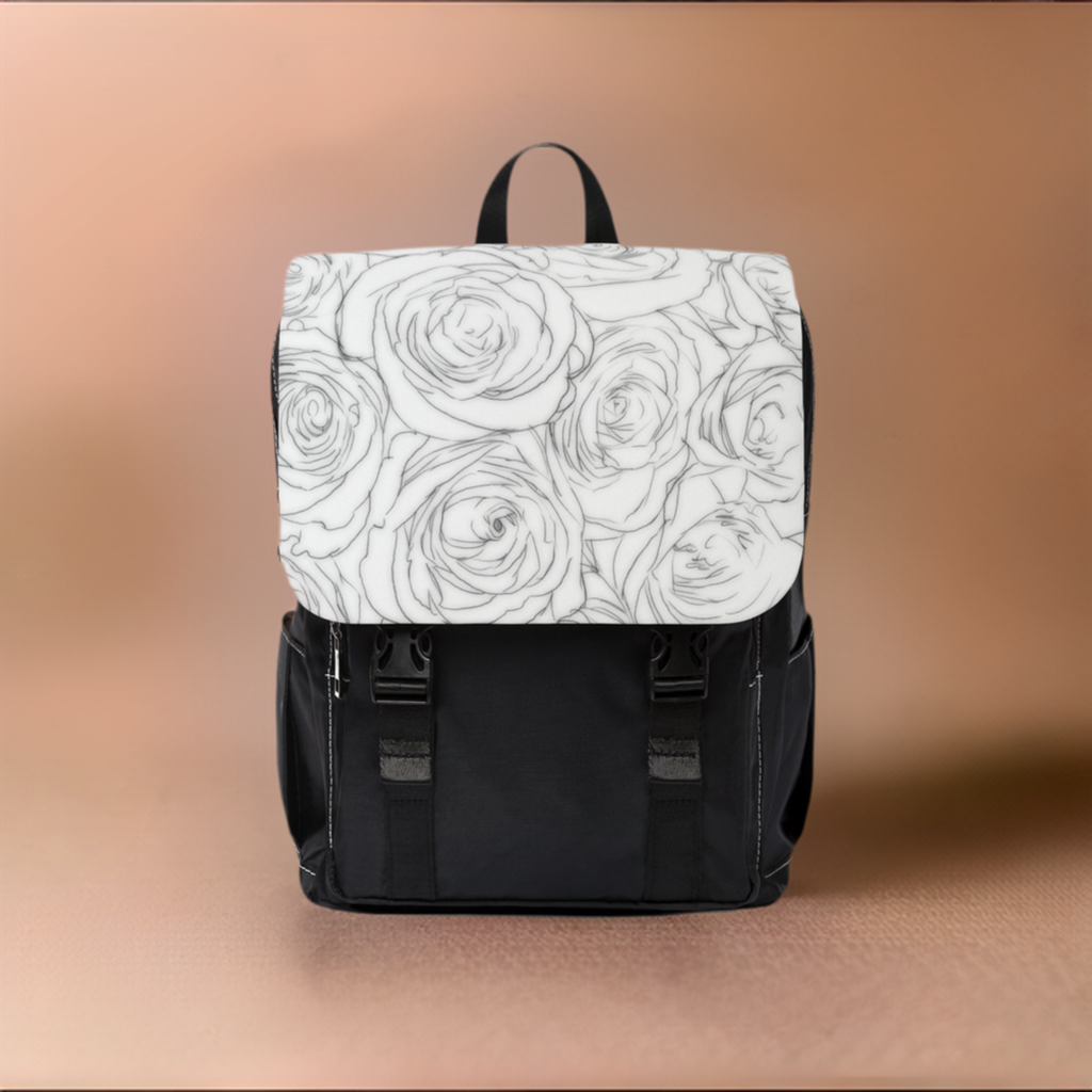 White Rose Unisex Casual Shoulder Backpack Flower Lover Bag Los Angeles Mercantile White Rose Unisex Casual Shoulder Backpack Flower Lover Bag Los Angeles Mercantile