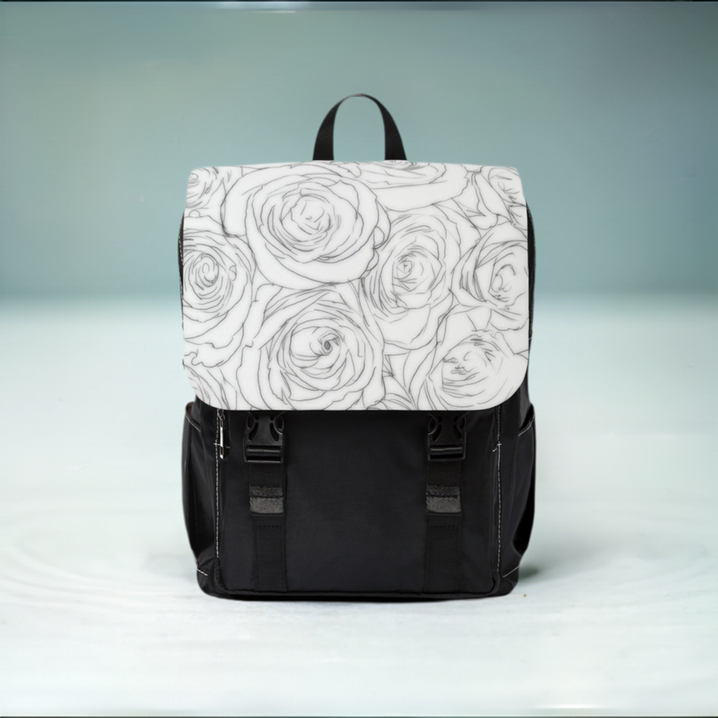White Rose Unisex Casual Shoulder Backpack Flower Lover Bag Los Angeles Mercantile White Rose Unisex Casual Shoulder Backpack Flower Lover Bag Los Angeles Mercantile