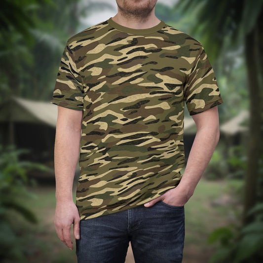 Stripe Camo Green Unisex Cut & Sew Tee