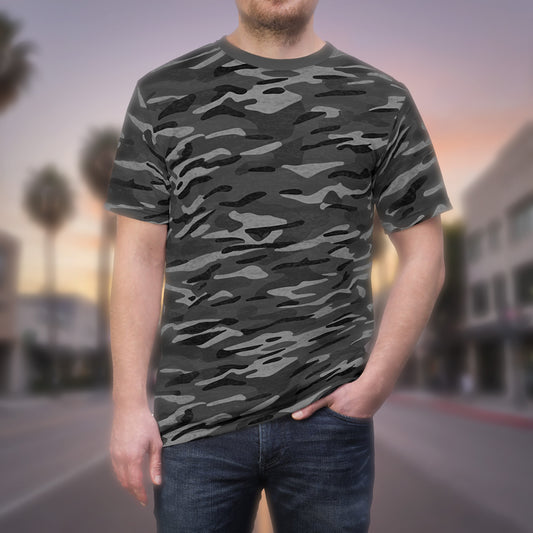 Stripe Camo Dark Grey Unisex Cut & Sew Tee