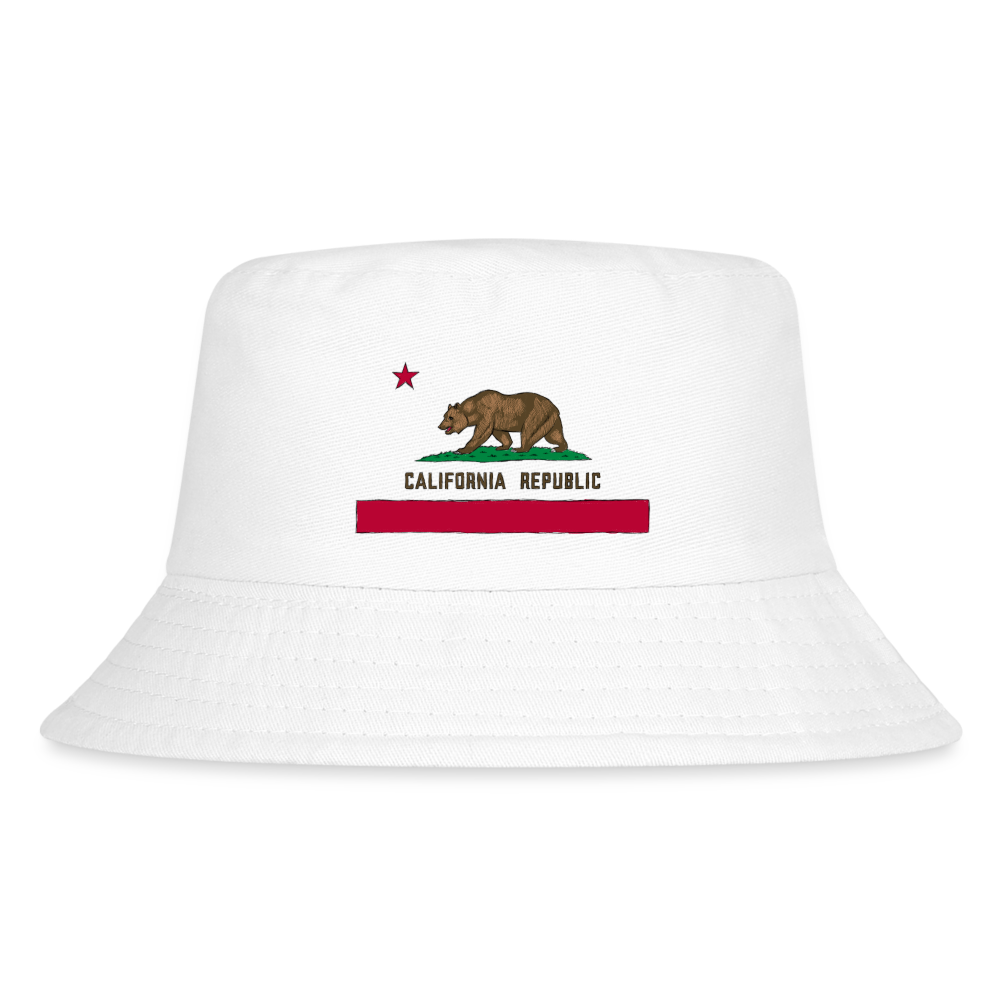 California Republic Flag Kid's Bucket Hat - white