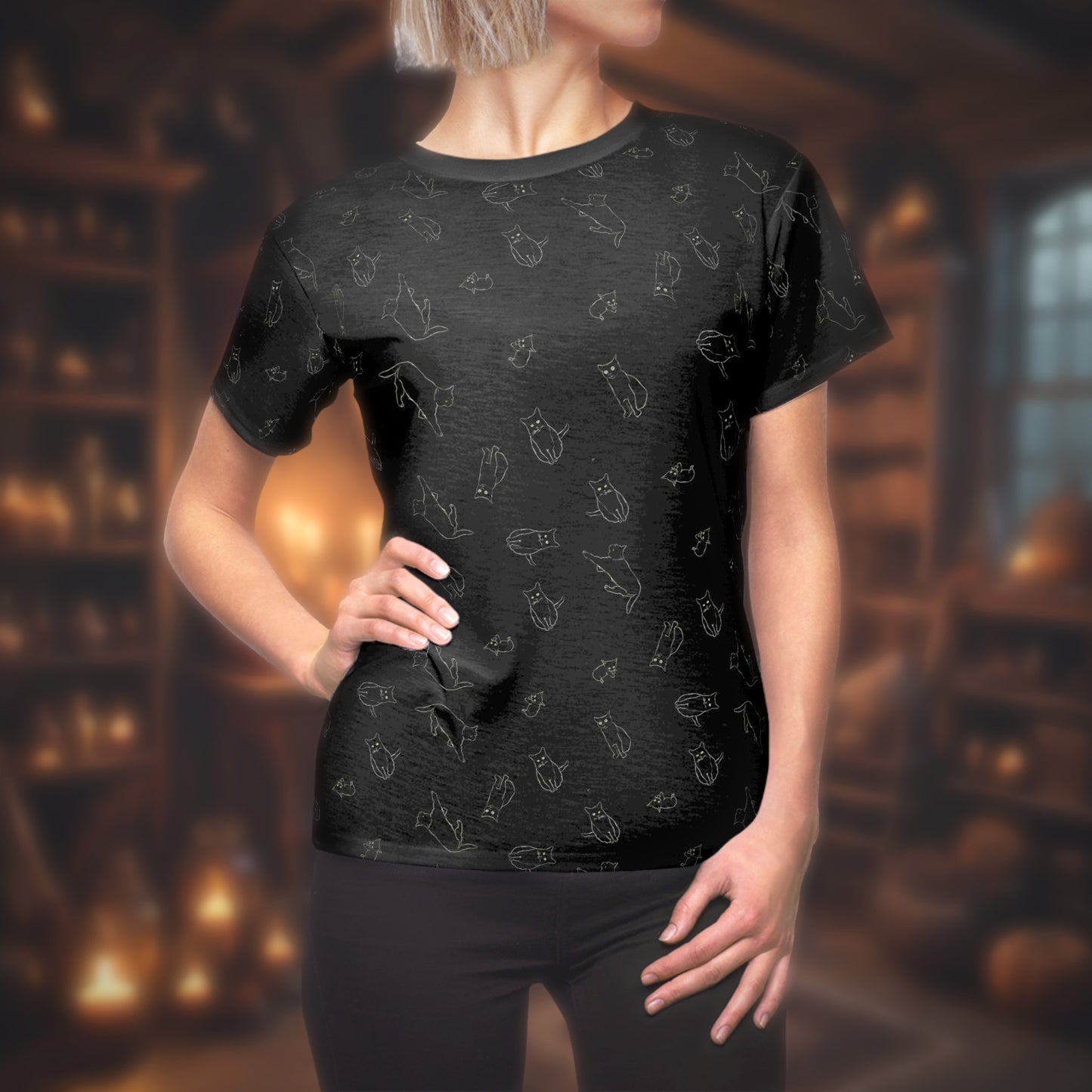 Black Cat Women's Cut & Sew Tee